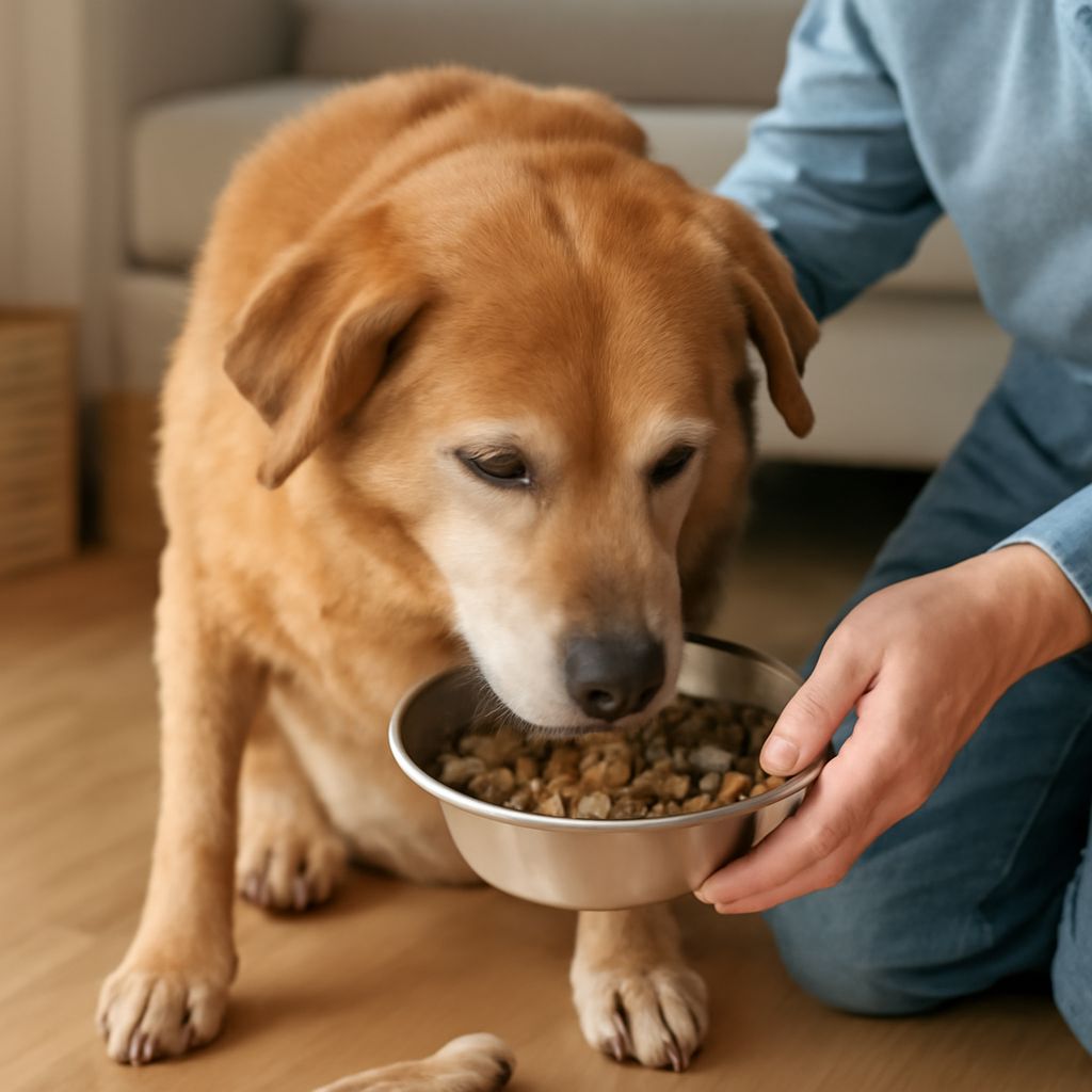 Senior dog age cobber dog enjoying best senior wet dog food