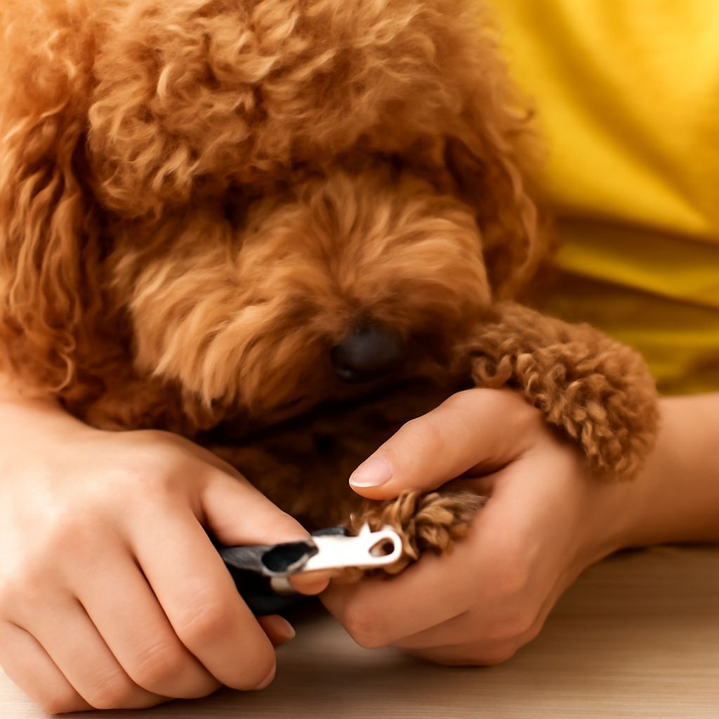 Dog chewing paws and dog chewing on feet